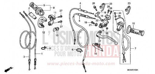 HEBELGRIFF/SCHALTER/KABEL (CRF450R2,3) CRF450R2 de 2002